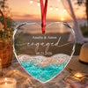 Personalized Married Couple Heart Glass Ornament Christmas Keepsake, Newlywed Wedding Gift LM32 669799