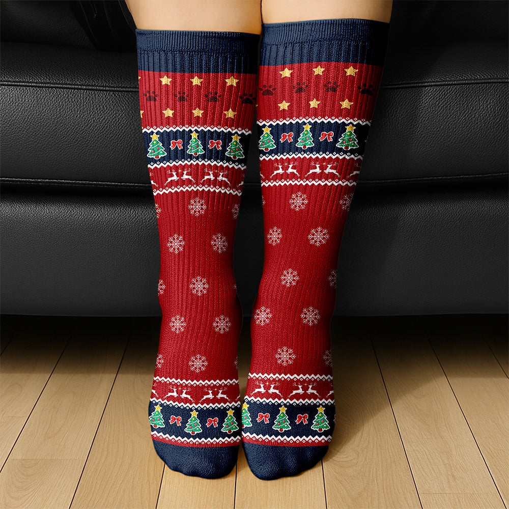 A Girl And Her Dog Christmas - Personalized Crew Socks HO82 900186