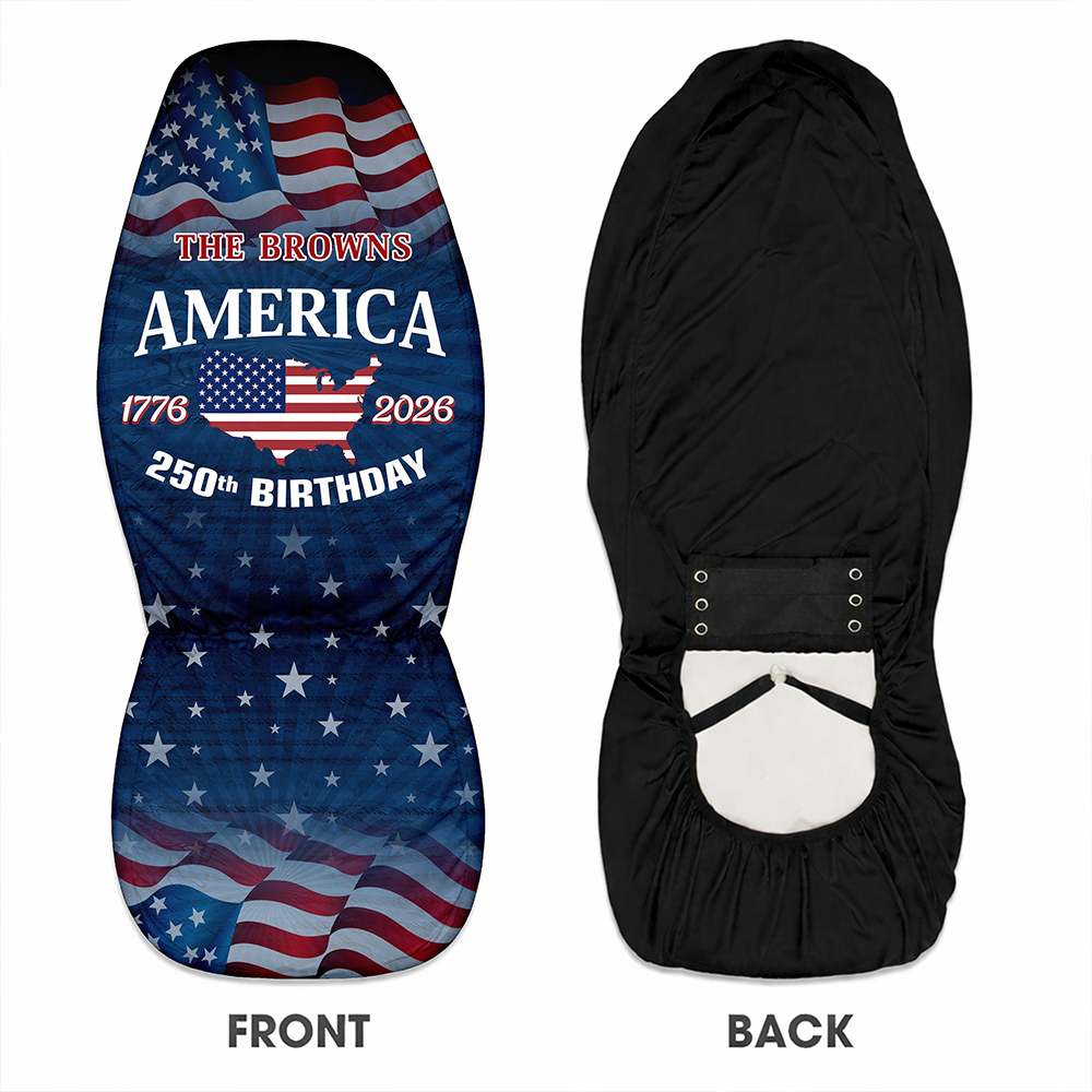Custom Name US 250 Birthday 1776-2026 Car Seat Cover HO82 901990