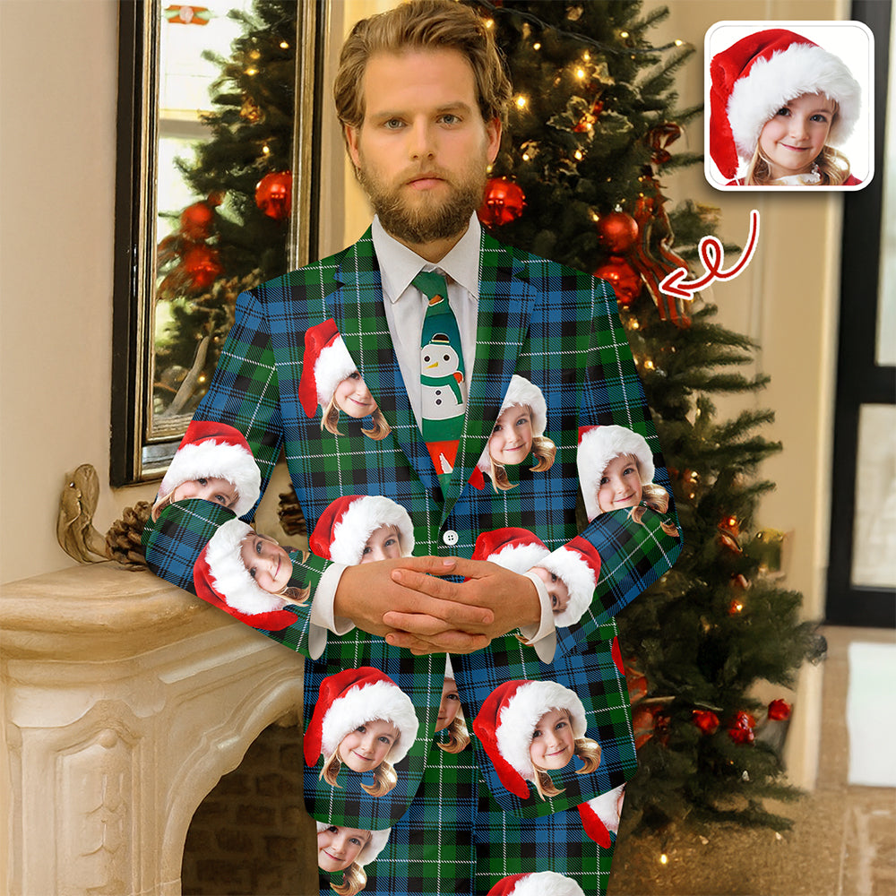 Custom Face Photo Christmas Family Men's Suits HO82 N369 900230