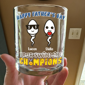 Happy Father's Day Your Swimming Champion Personalized Whiskey Glass Funny Father's Day Gift CH07 895364