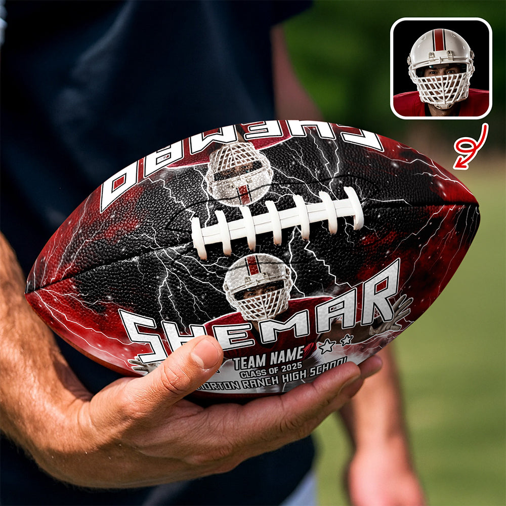 Custom Photo, Text And Color Football Ball Gift For Football Lover CH07 895516