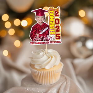Custom Photo Kindergarten Class of 2025 Graduation Decoration Cupcake Toppers CH07 895544