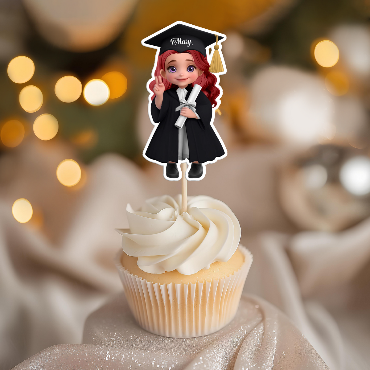 Graduation Class 2025 Cupcake Toppers Personalized Gift HO82 893772