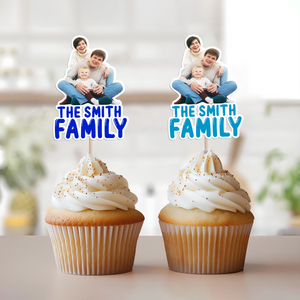 Custom Photo And Name Family Cupcake Toppers HO82 893678