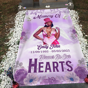 Custom Memorial Photo Forever In My Heart Grave Blanket In Loving Memorial Gift CH07 895396