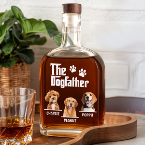 Custom Dog Photo The Dog Father Whiskey Bottle Gift For Father's Day LM32 893661