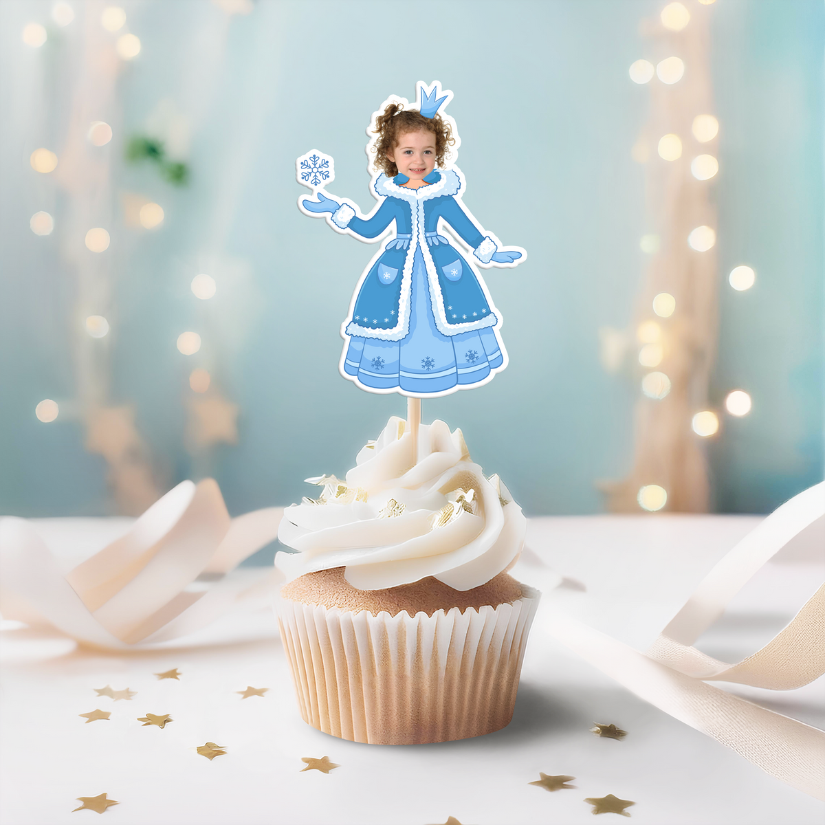 Custom Photo Princess Cupcake Toppers Personalized Birthday Gift Princess Party Decor CH07 895436