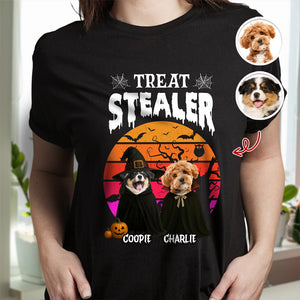 Custom Photo Dog Treat Stealer Halloween Dark Shirt HA75 897648