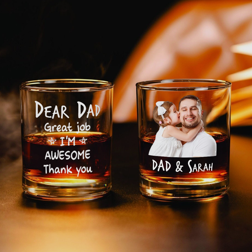 Custom Photo Dear Dad I Am Awesome Custom Photo Print Rock Glass CH07 895808