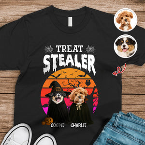 Custom Photo Dog Treat Stealer Halloween Dark Shirt HA75 897648