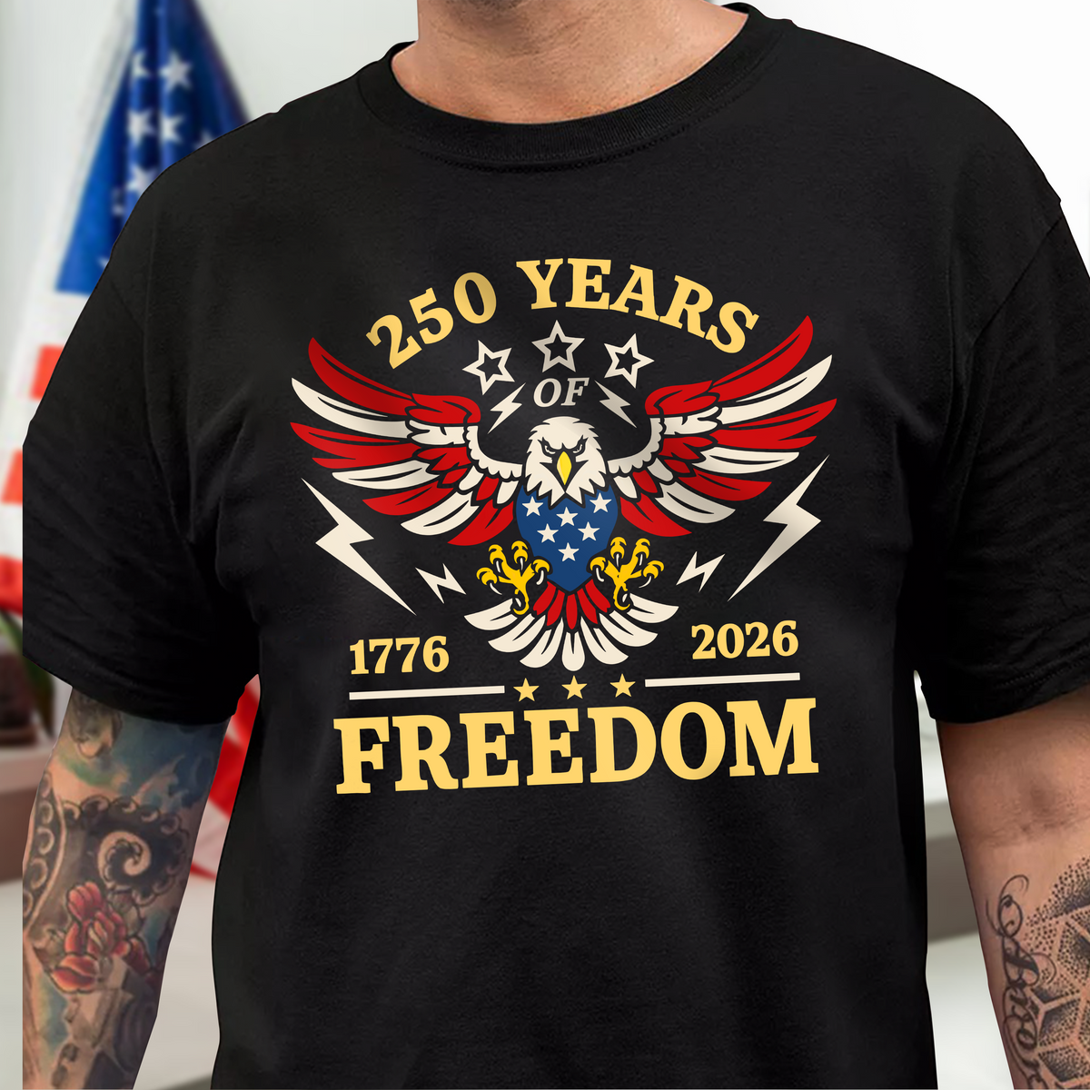 250 Years Of Freedom 1776 - 2026 USA 250th Anniversary Dark Shirt HA75 898054