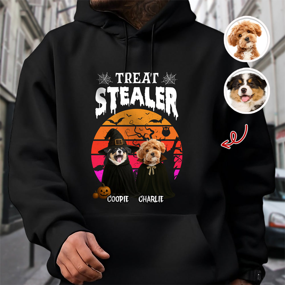Custom Photo Dog Treat Stealer Halloween Dark Shirt HA75 897648