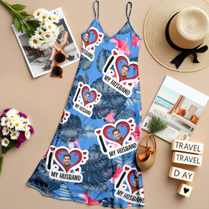Custom Photo Human I Love My Husband Hawaii Maxi Dress LM32 893403