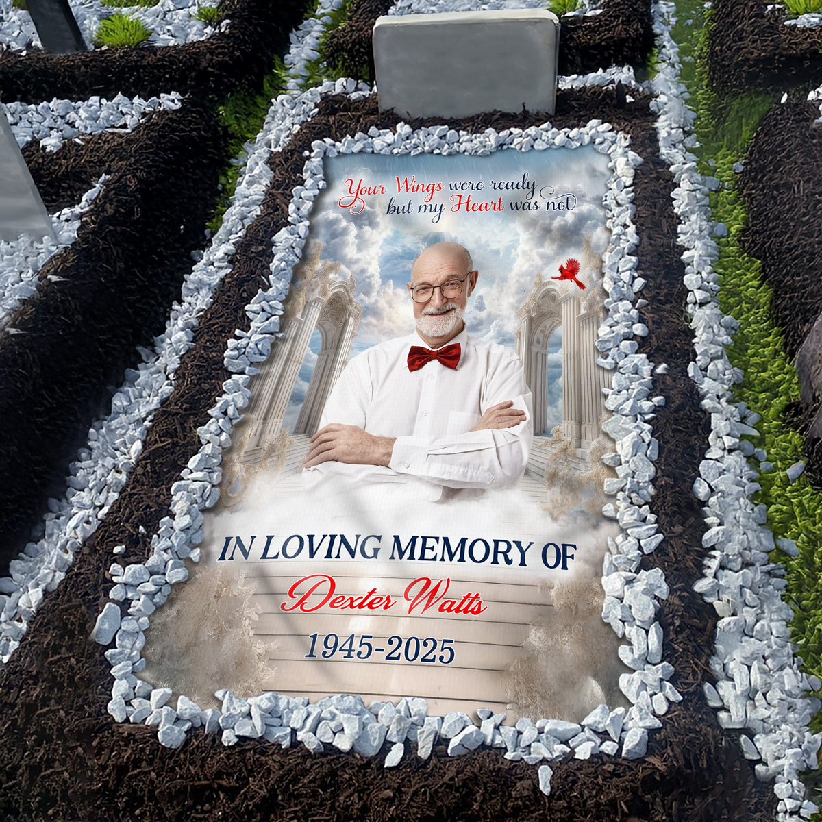 Upload Memorial Photo Personalized Heaven Gate Sky Grave Blanket Remembrance Gift CH07 895430