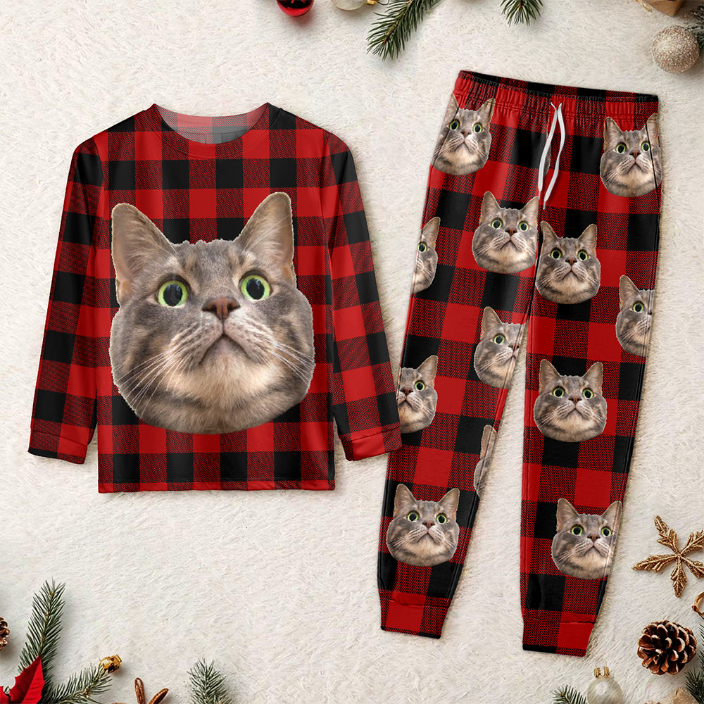 Custom Cat Face Photo With Christmas Accesories Sleepwear CH07 899250
