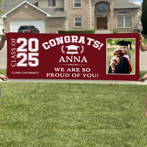 Congrats Class of 2025 Banner With Custom Image, Quotes & School Name Can Be Changed 888926 K228 HN590