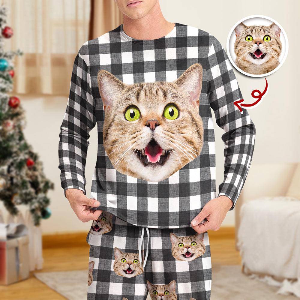 Custom Cat Face Photo With Christmas Accesories Sleepwear CH07 899250