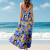 Custom Photo Tropical Hawaii Style Personalized Women's V-Neck Cami Maxi Dress For Summer Holiday CH07 895604