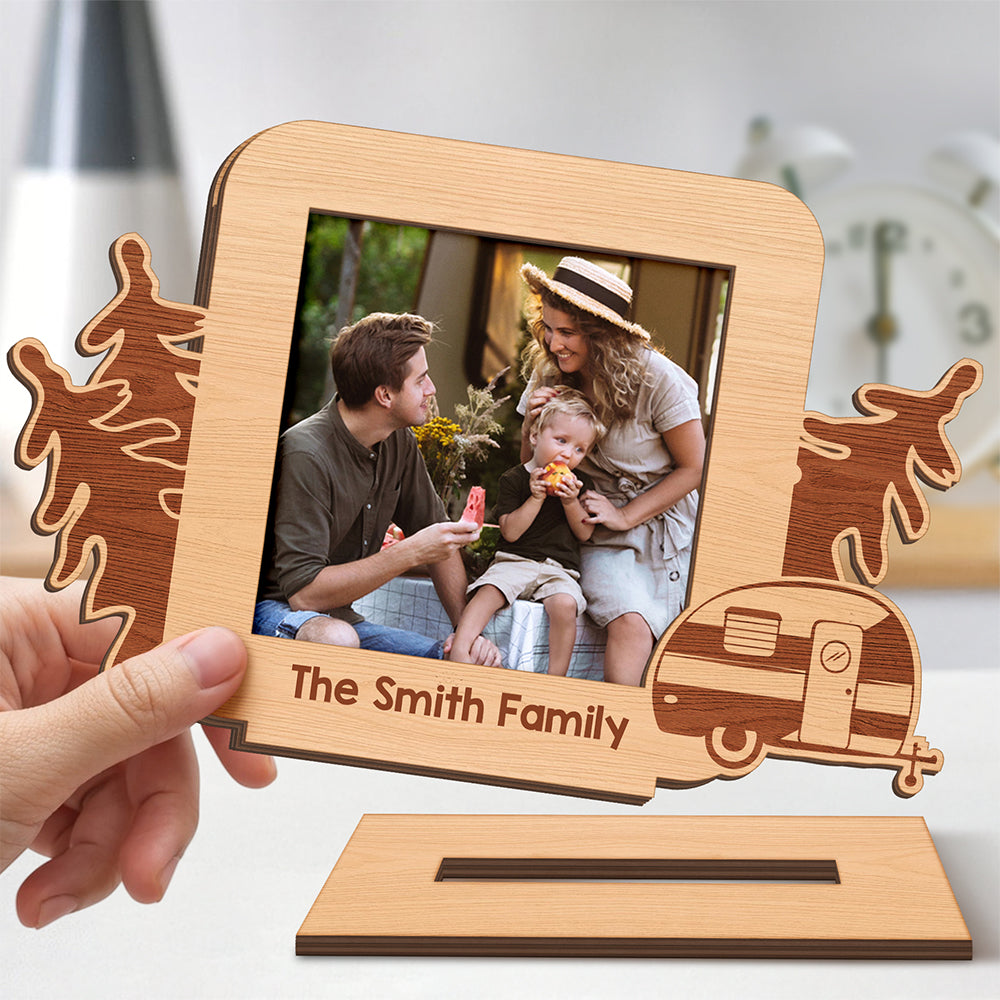 Camping Wooden Photo Frame – Replaceable Picture Vacation Frame HA75 892758