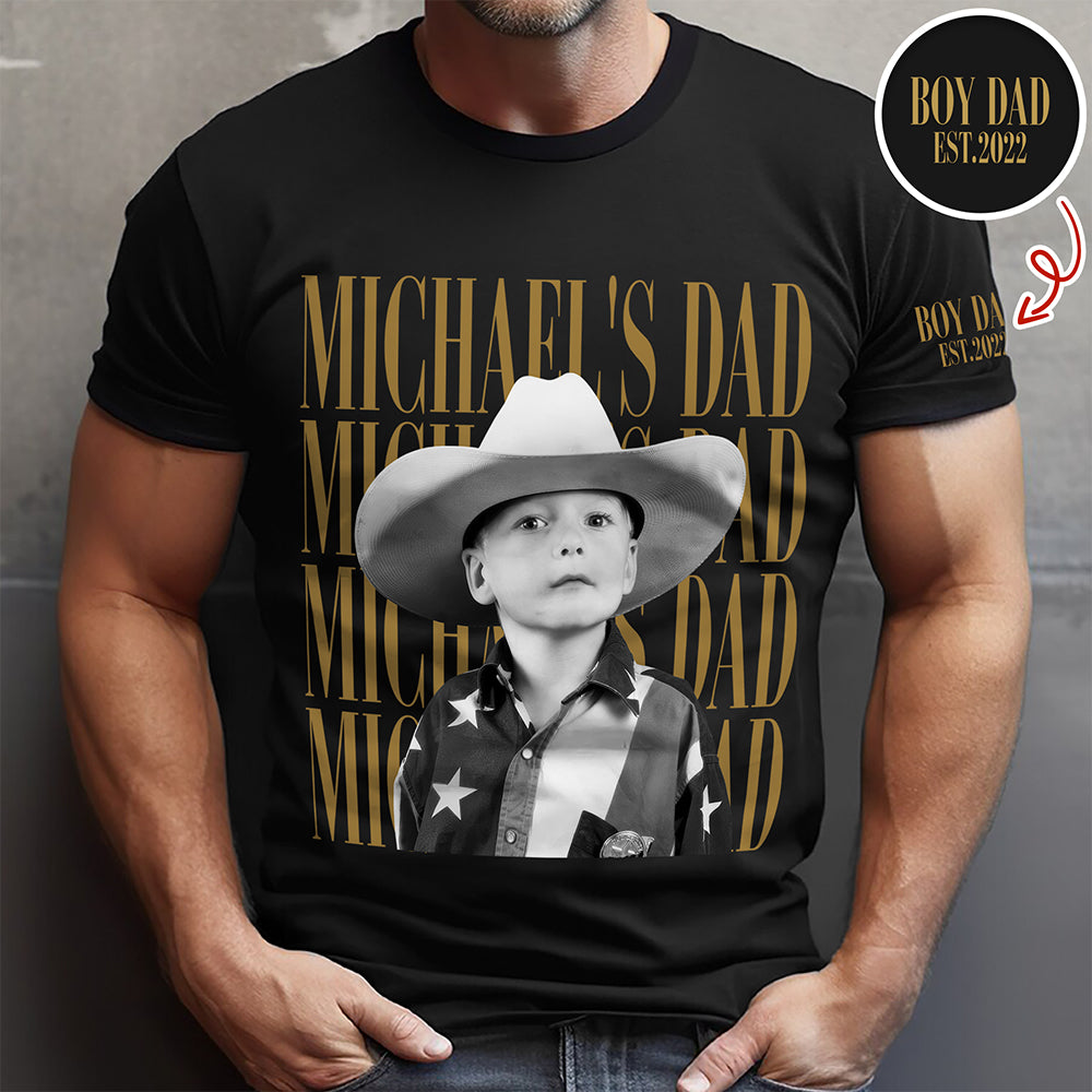 Personalized Vintage Photo Dad Mom Short Sleeve Print Shirt HA75 921590