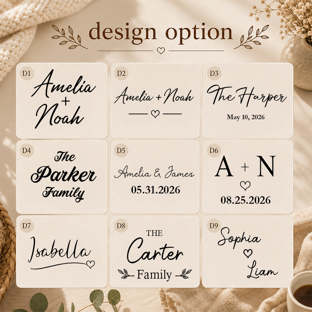 Custom Couple Name Embroidered Knit Throw Blanket, Personalized Wedding Gift, Anniversary Gift CH07 180106