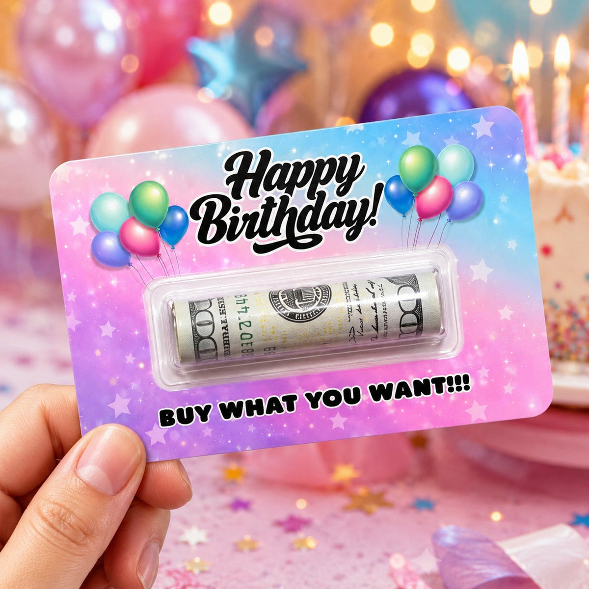 Personalized Happy Birthday Money Holder Card, Creative Cash Gift for Family & Friends LM32 669723