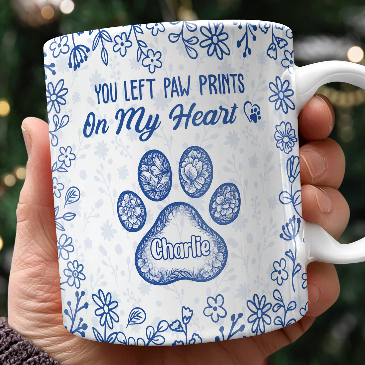 You Left Paw Prints On My Heart - Personalized Memorial Mug For Dog And Cat Lovers CH07 896996