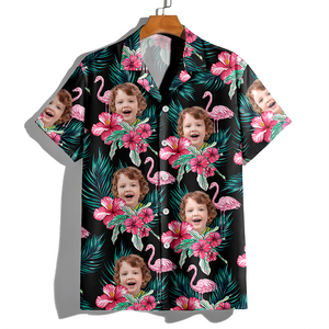 Custom Funny Photo Kid Flamingo Hawai Shirt Summer Gift, Family Gift HA75 892450