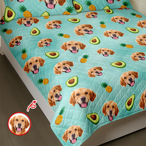 Custom Pet Photo Accessories Pattern Dog Cat Quilt Bedding Set HO82 900490