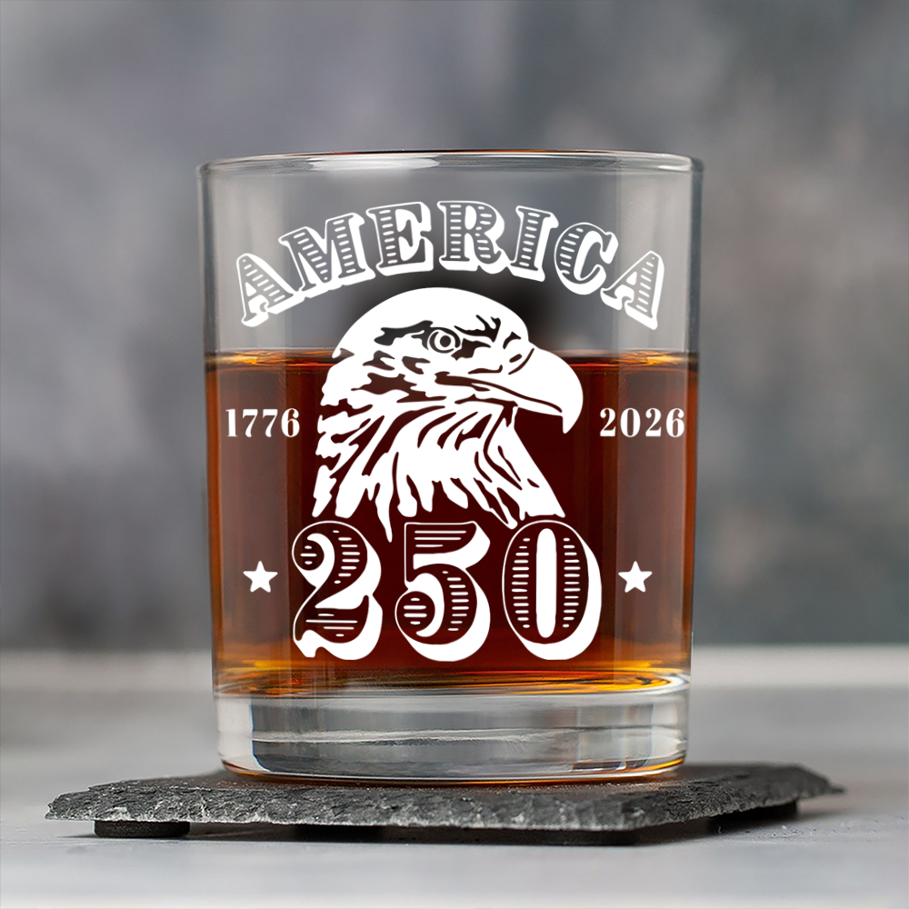 America 250 Years Happy 250th Birthday USA Whiskey Glass HA75 898102
