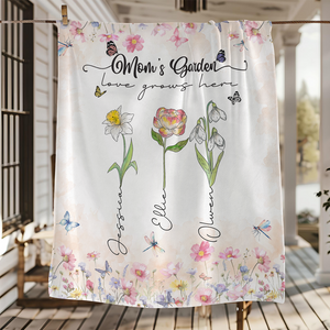 Personalized Gift Mother's Garden Love Grows Here Mother's Day Blanket LM32 893149