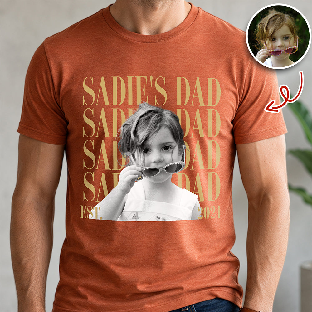 Personalized Vintage Photo Dad, Mom Est. Comfort Shirt HA75 921414