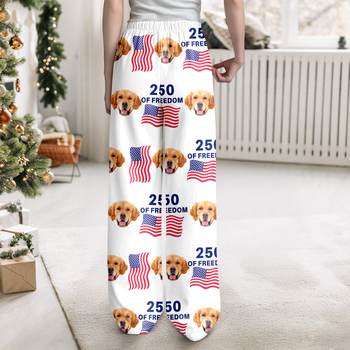 Custom Cute Dog Photo America 250 Years Of Freedom Sweatpants LM32 895849