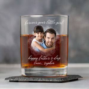 Custom Photo Forever Your Little Girl & Dad Christmas Print Rock Glass TA29 HO82 890488
