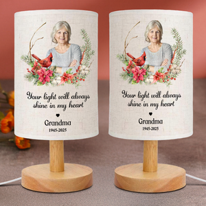 Custom Photo You Will Remain In Our Hearts Forever Memorial Fabric Lamp HA75 892360