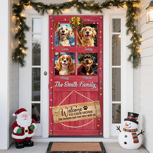 This Humans Just Live Here With Us Door Cover Personalized Gift For Dog Lovers HO82 900258