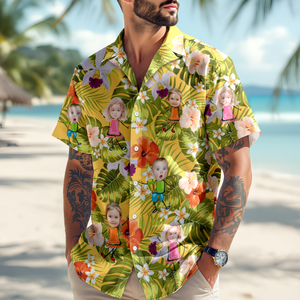 Custom Photo Funny Kids Personalized Hawaii Shirt Gift  For Family Members HA75 892082