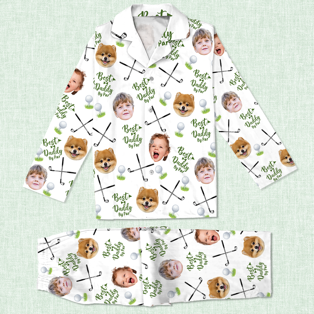 Custom Photo Best Dad By Par Pajamas Gift For Golf Lovers HA75 892730