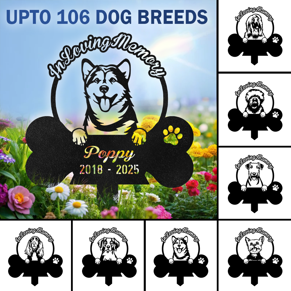 In Loving Memory Personalized Dog In Heaven Garden Stake CH07 896294