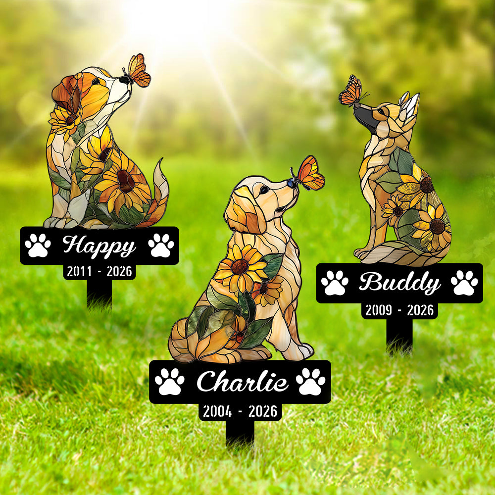 Custom Dog Cat Sunflower Memorial Garden Stake CH07 180198