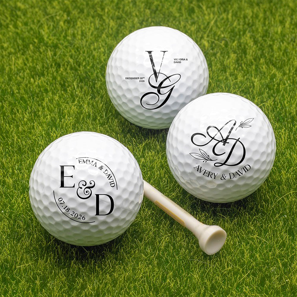 Personalized Wedding Golf Ball for Couples, Golf Lover Gift CH07 180282