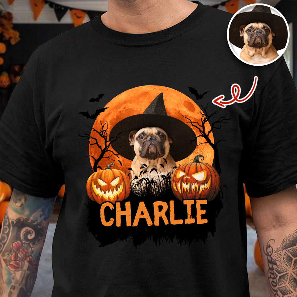 Custom Halloween Dog Photo Dark Shirt Spooky Season Shirt Dog Lovers Halloween Gift CH07 899428