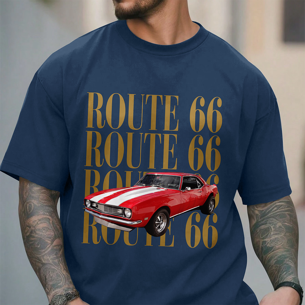 Personalized Vintage Car Photo Route 66 Comfort Shirt For Car Lovers HA75 921684