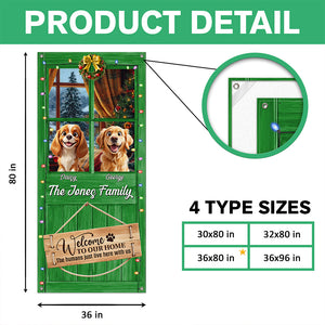 This Humans Just Live Here With Us Door Cover Personalized Gift For Dog Lovers HO82 900258