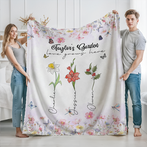 Personalized Gift Mother's Garden Love Grows Here Mother's Day Blanket LM32 893149