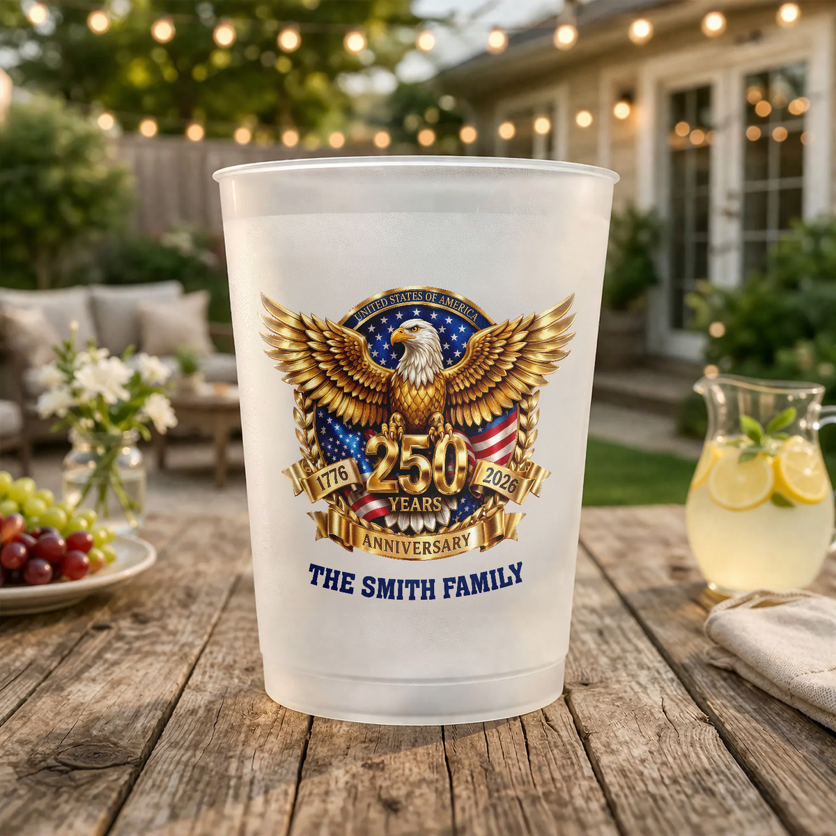 Custom Family Name US 250 Years Anniversary 1776-2026 Cups For Party CH07 911334