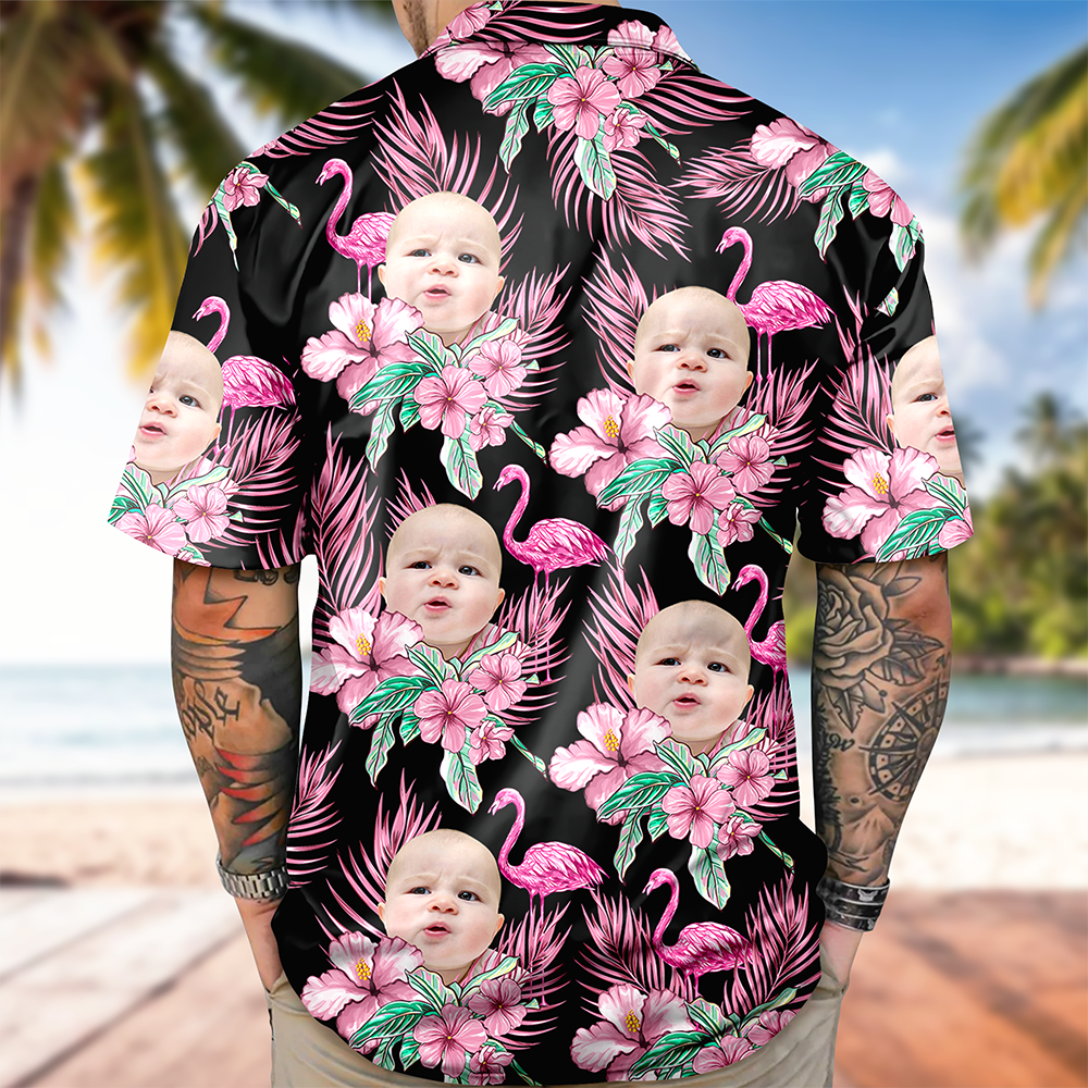 Custom Funny Photo Kid Flamingo Hawai Shirt Summer Gift, Family Gift HA75 892450