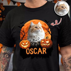 Custom Halloween Cat Photo Dark Shirt Spooky Season Shirt Cat Lovers Halloween Gift CH07 899620