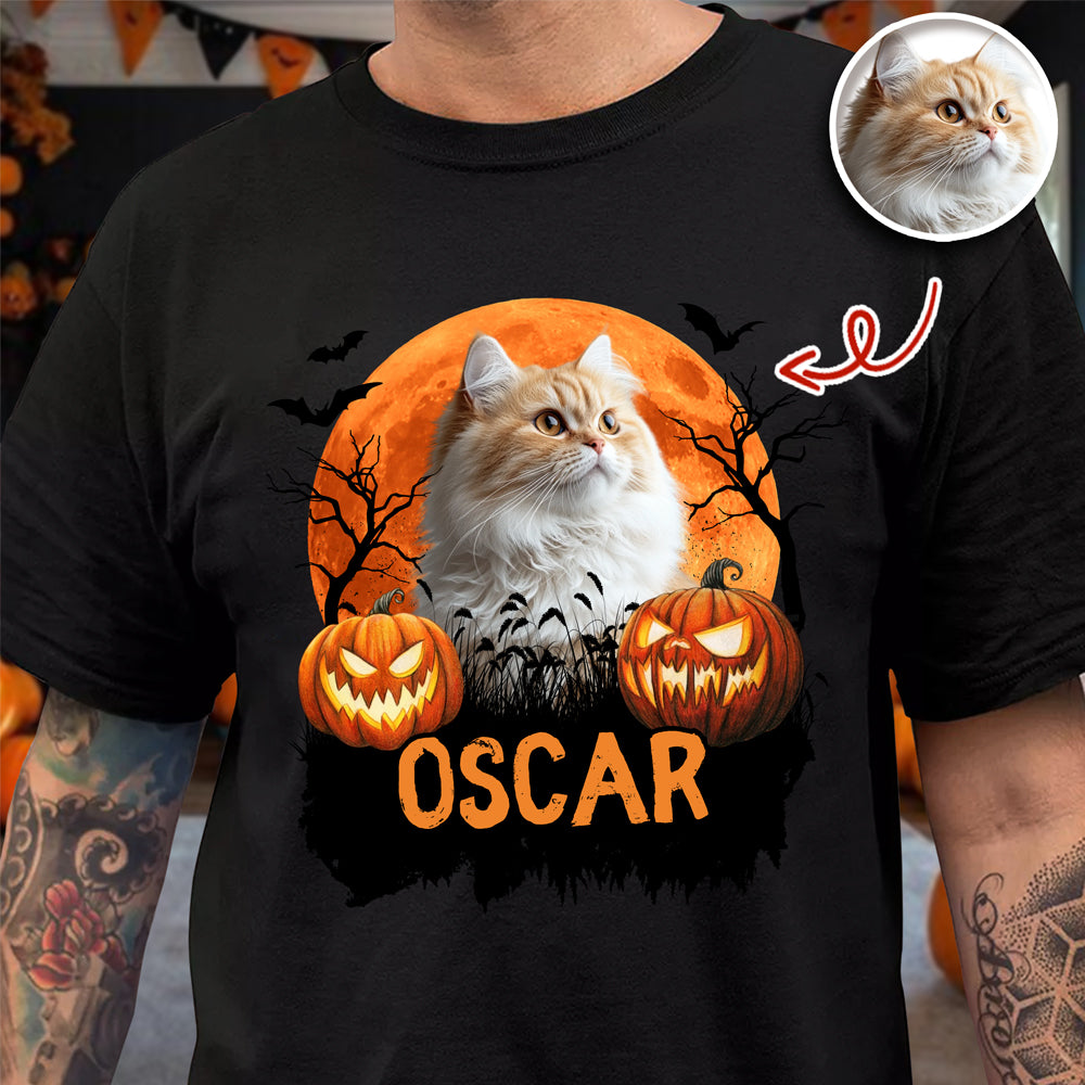 Custom Halloween Cat Photo Dark Shirt Spooky Season Shirt Cat Lovers Halloween Gift CH07 899620